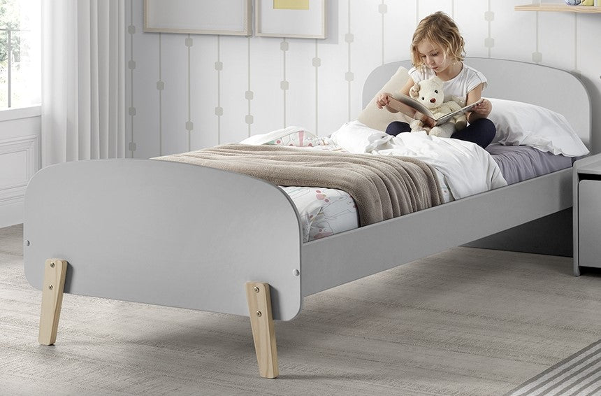 Vipack Kiddy Single Kids Bed - Grey