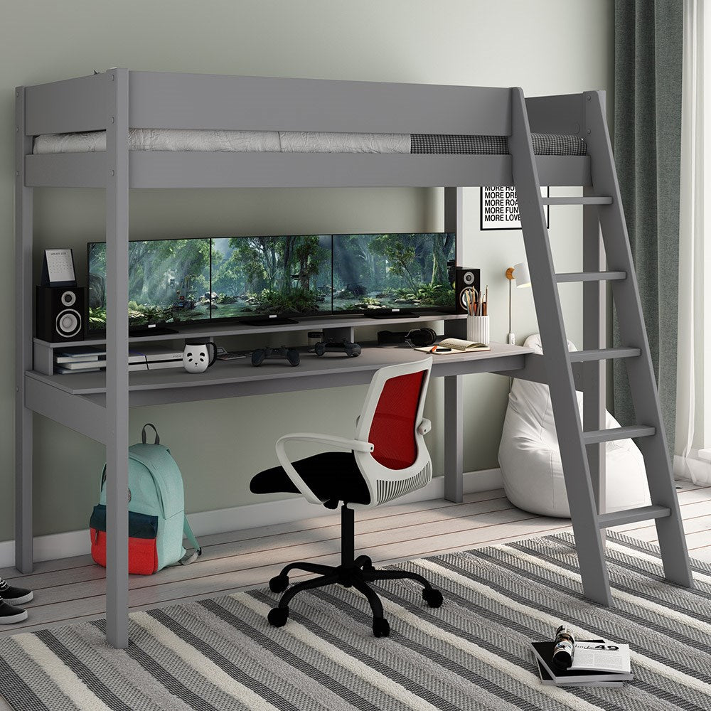 Estella Grey High Sleeper Gaming Bed