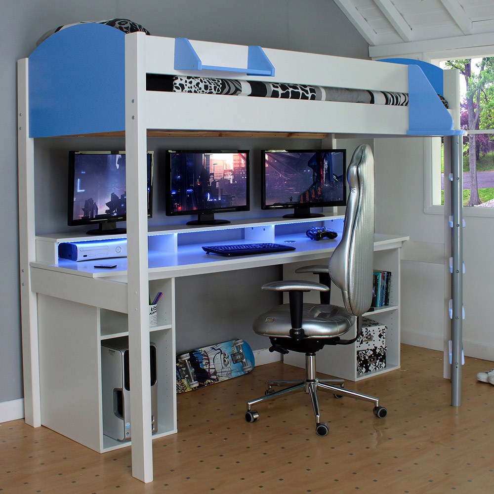 Noah Gaming High Sleeper 1 Bed with Extra Storage