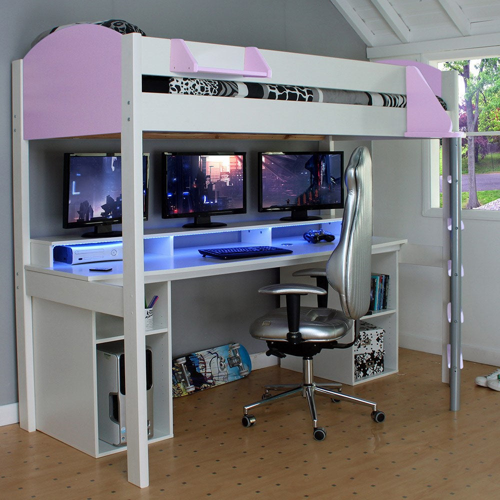 Noah Gaming High Sleeper 1 Bed with Extra Storage