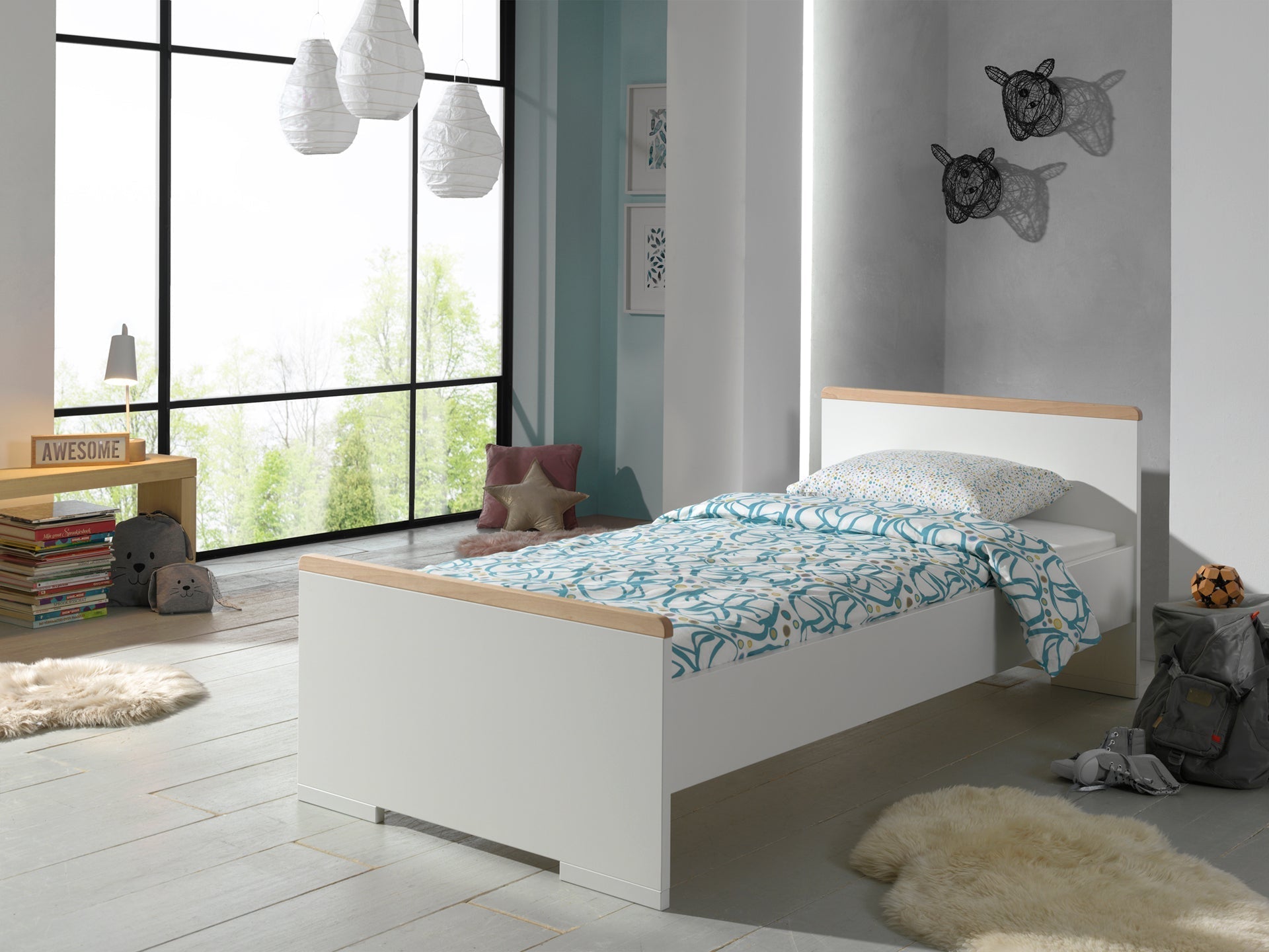 Vipack London Kids Single Bed - White