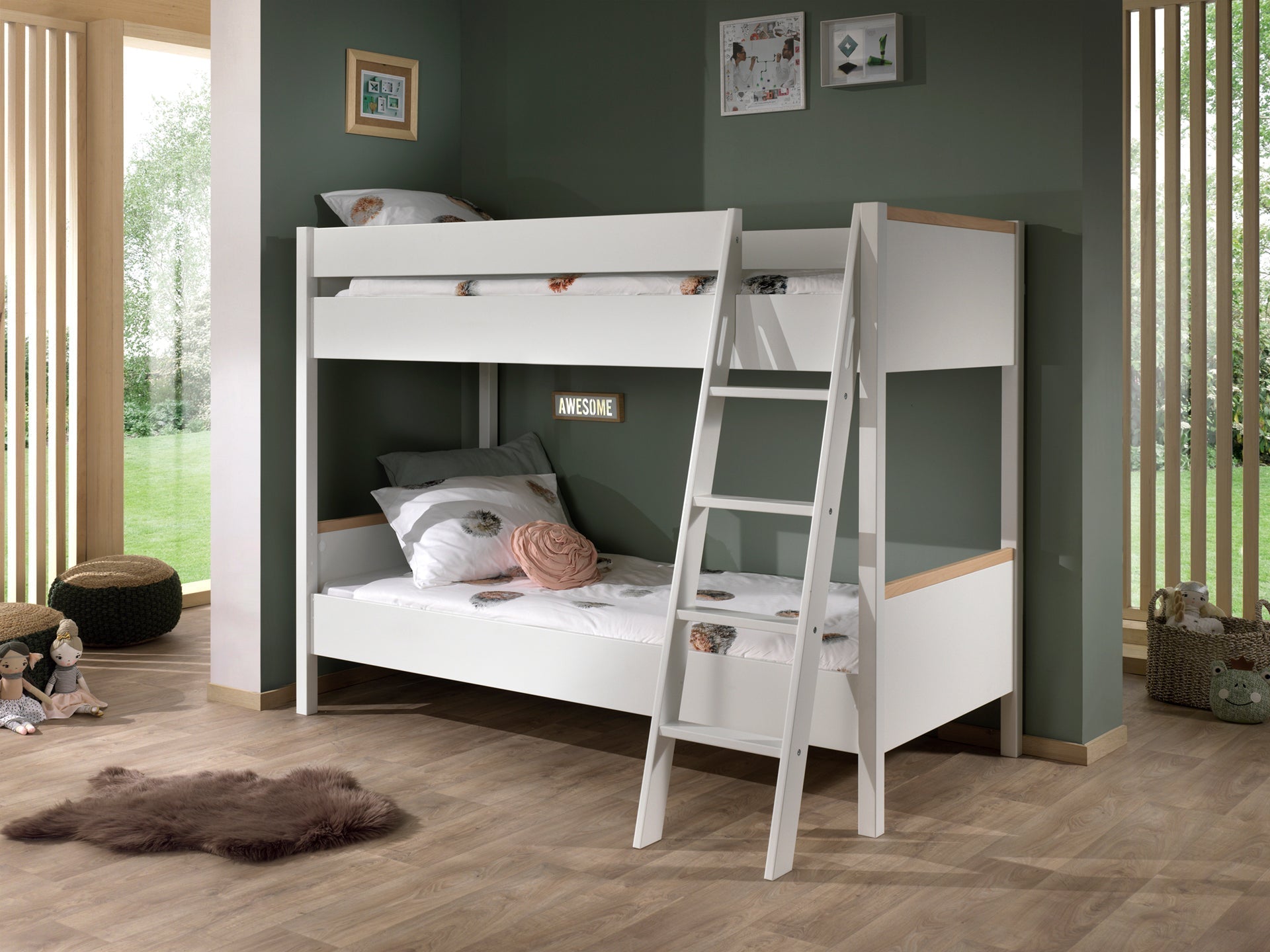 Vipack London Kids Bunk Bed - White