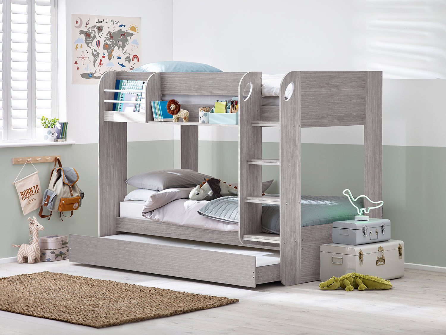 Julian Bowen Mars Bunk Bed & Underbed - Grey Oak