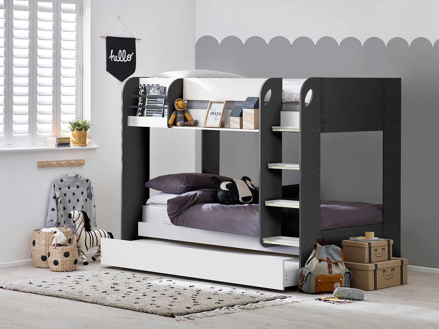Julian Bowen Mars Bunk Bed & Underbed - Grey