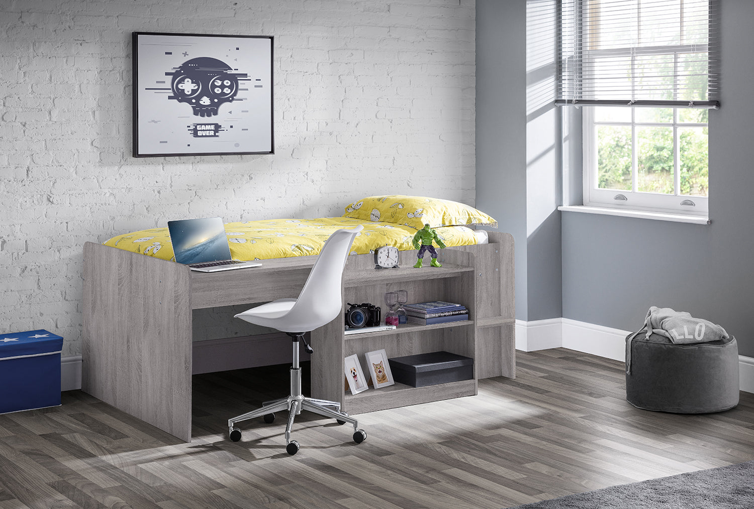 Julian Bowen Neptune Midsleeper Bed - Grey Oak