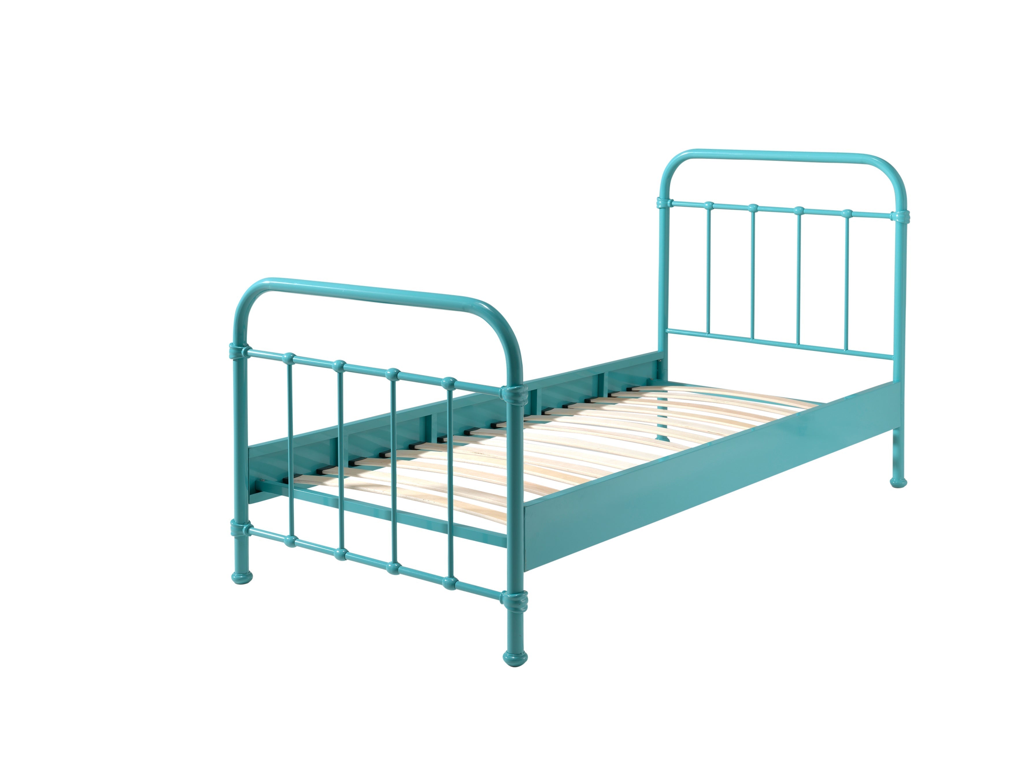 Vipack New York Kids Single Metal Bed - Mint Green