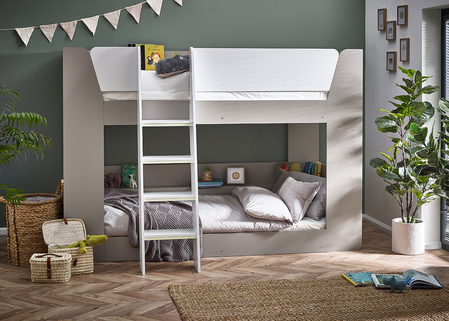 Julian Bowen Parsec Bunk Bed - Taupe & White