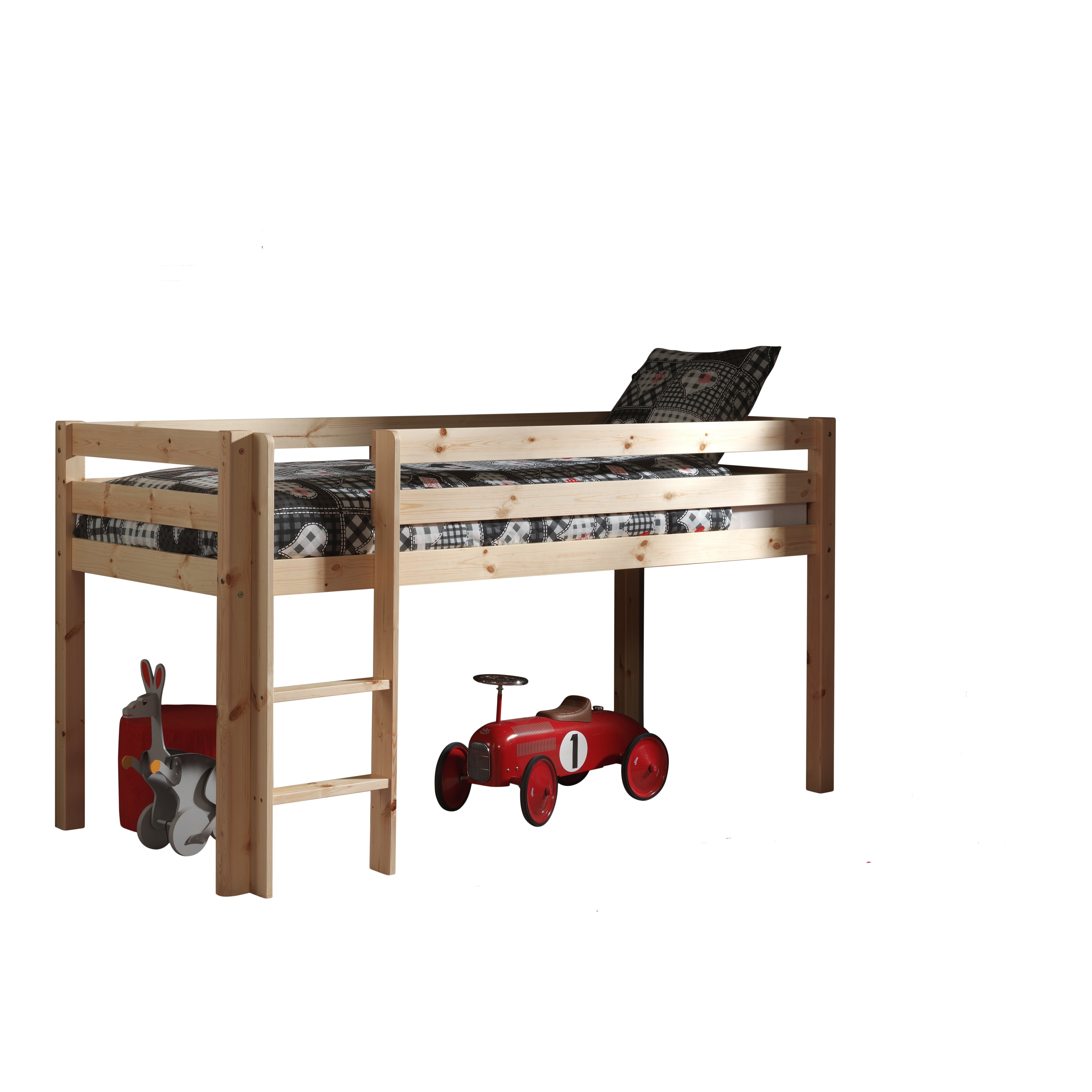 Vipack Pino Mid Sleeper Kids Bed - Natural Wood