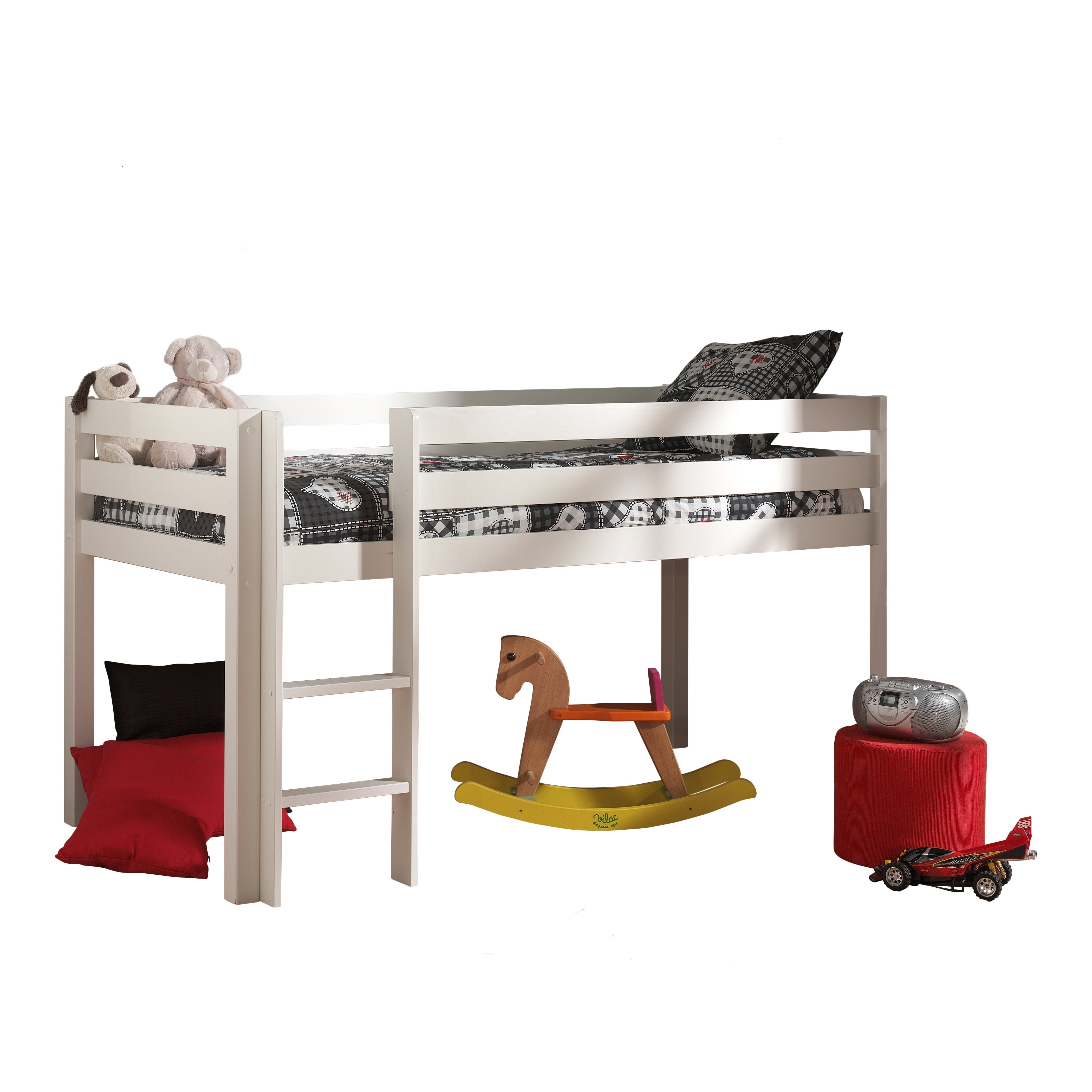 Vipack Pino Mid Sleeper Kids Bed - White