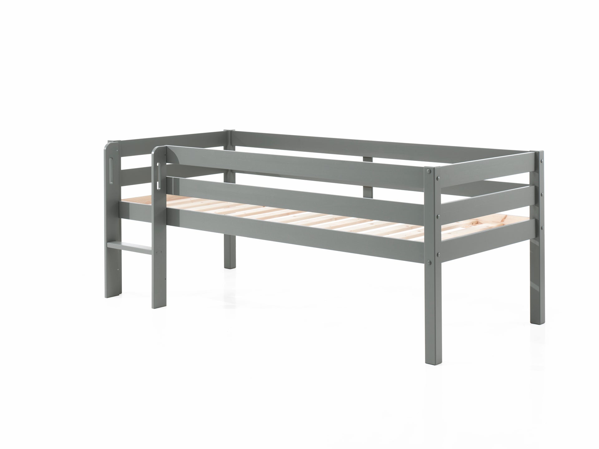 Vipack Pino Mid Sleeper Kids Bed with Ladder - Grey