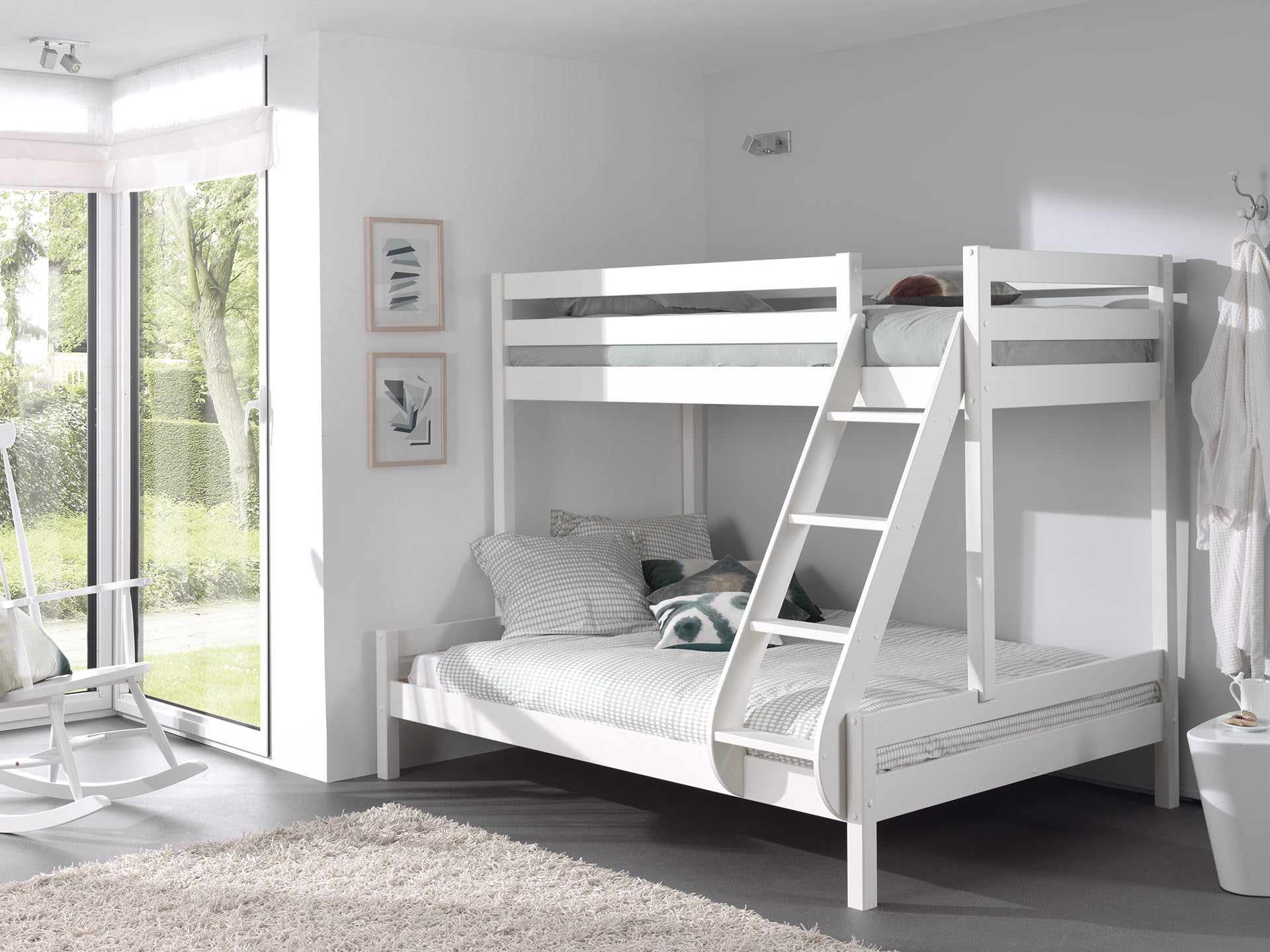 Vipack Pino Triple Sleeper Kids Bunk Bed - White