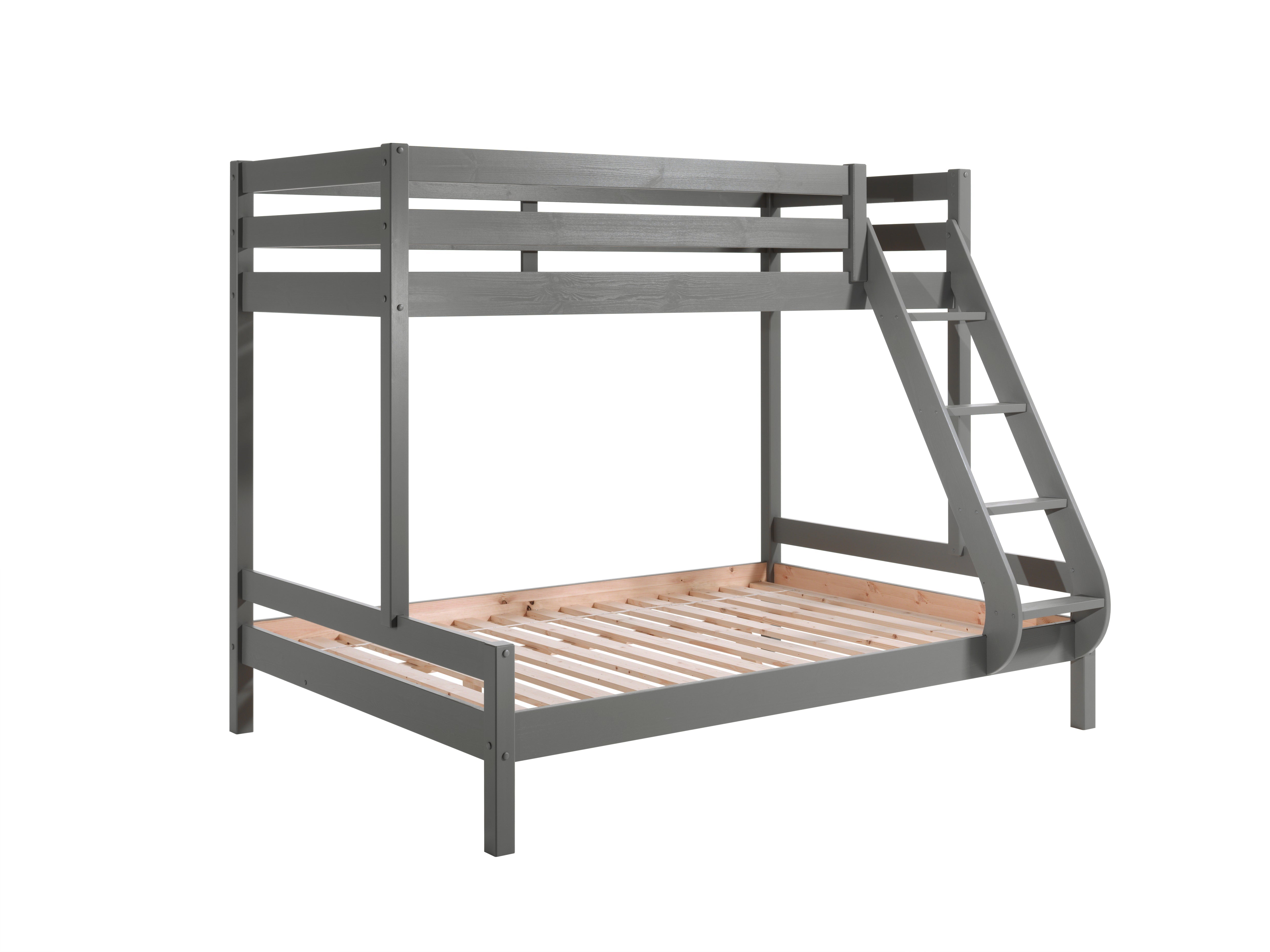 Vipack Pino Triple Sleeper Kids Bunk Bed - Grey