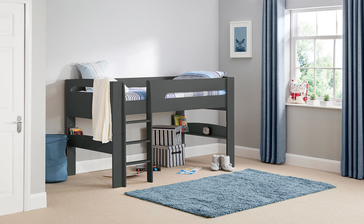 Julian Bowen Pluto Midsleeper Bed - Grey