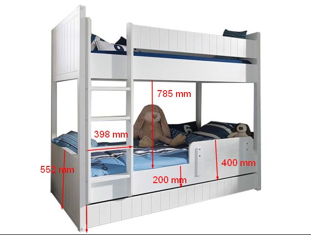 Vipack Robin Kids Bunk Bed - White