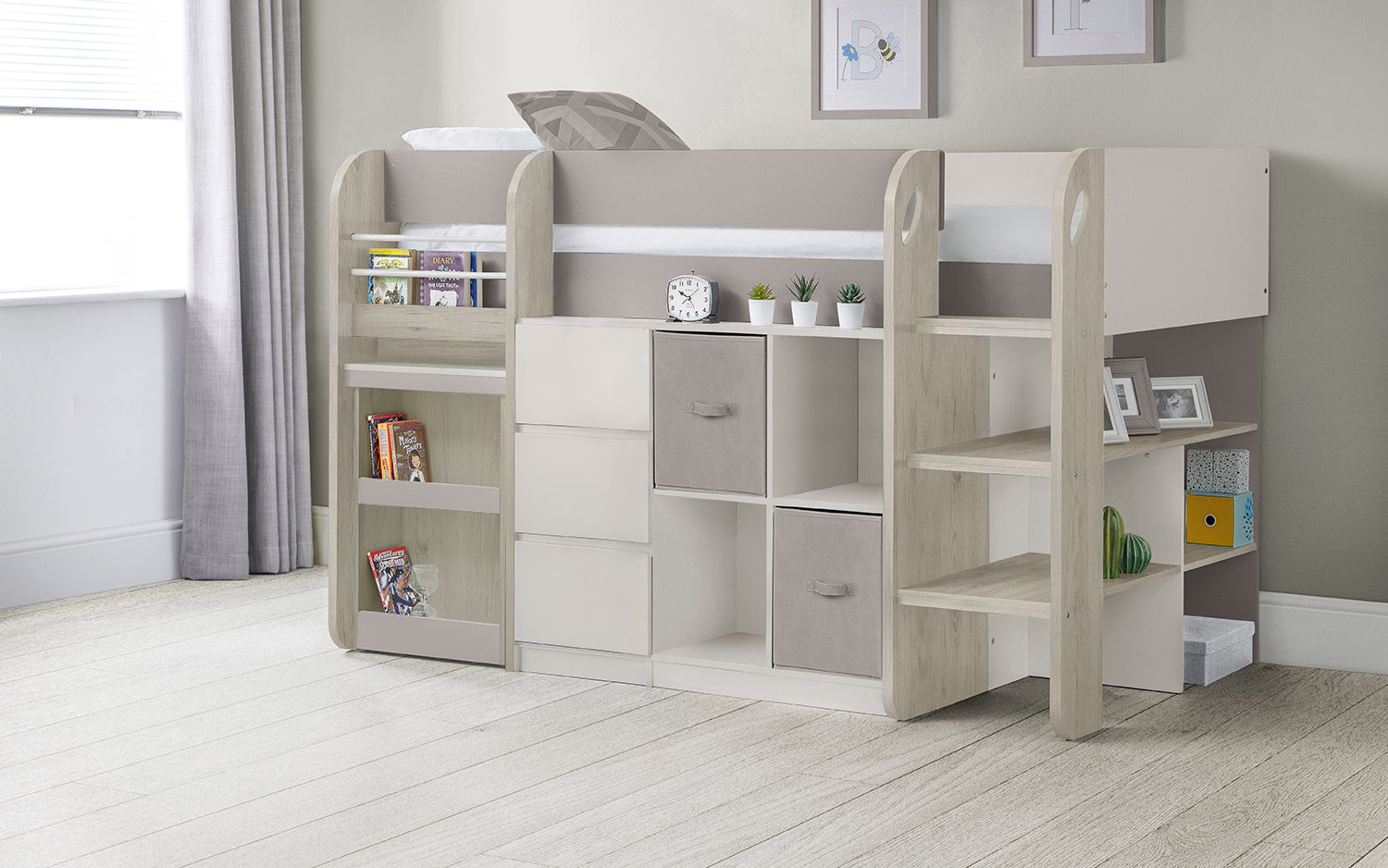 Julian Bowen Saturn Midsleeper Bed - Taupe