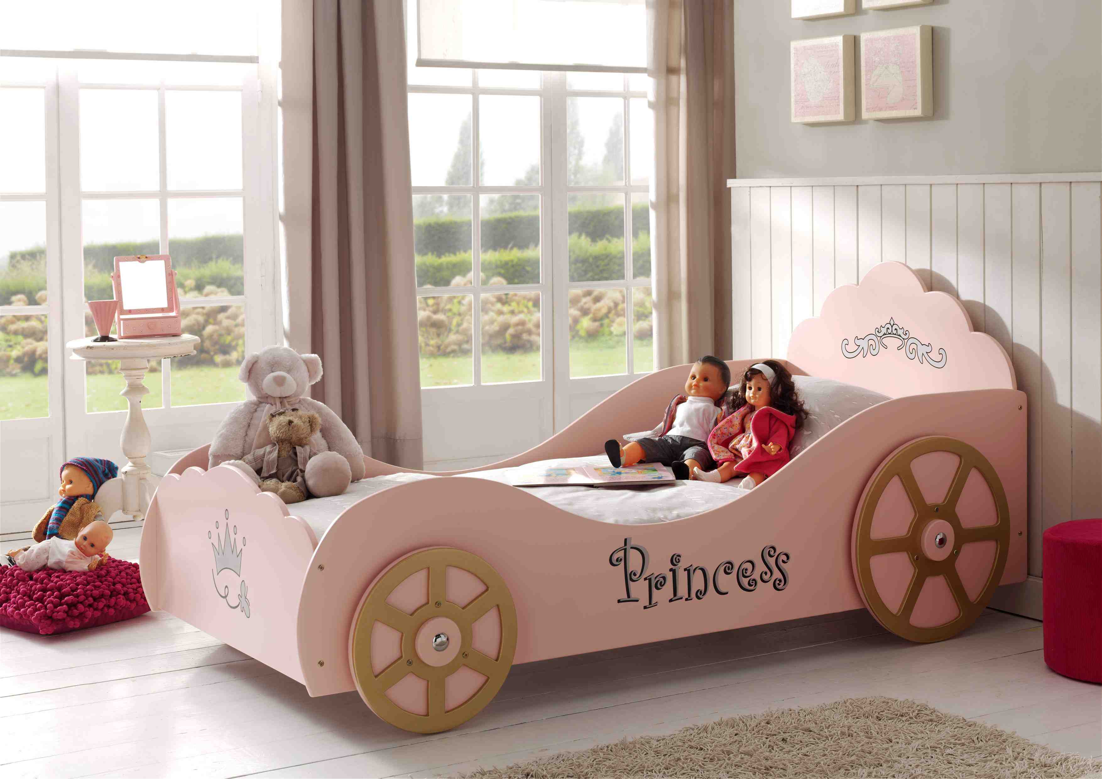 Vipack Princess Pinky Car Bed - Pink