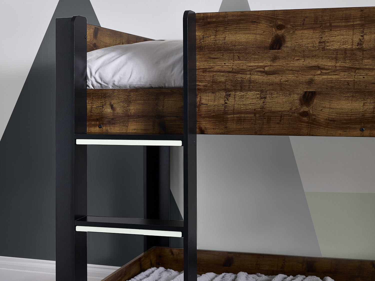 Julian Bowen Solomon Bunk Bed - Rustic And Black