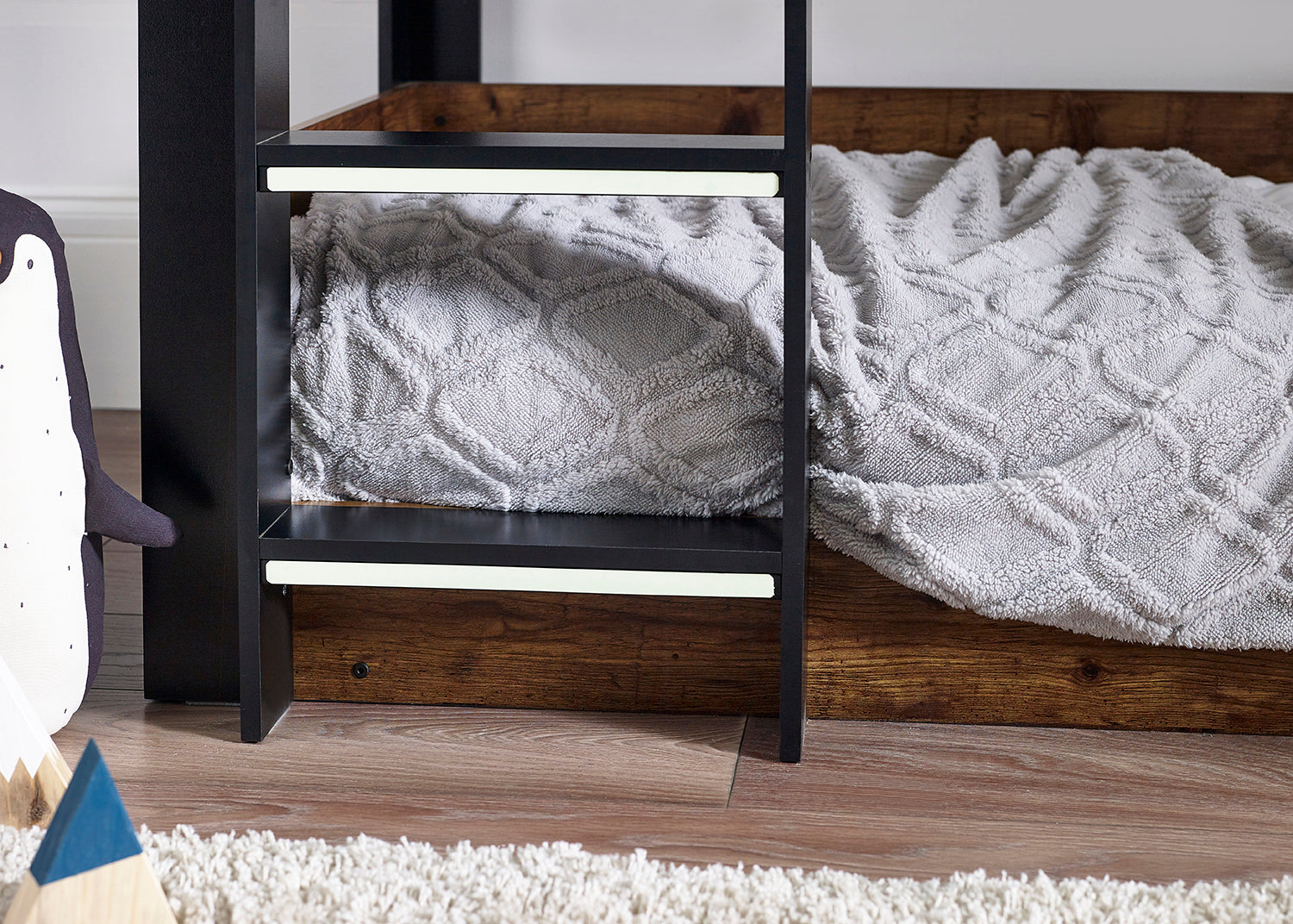 Julian Bowen Solomon Bunk Bed - Rustic And Black