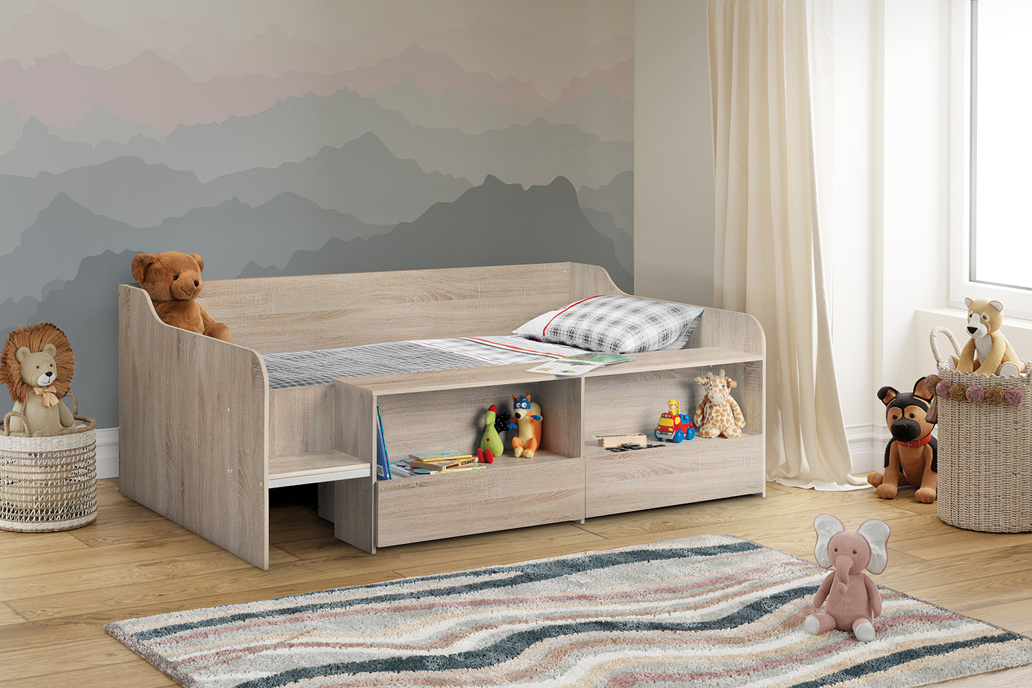 Julian Bowen Stella Low Sleeper Bed - Sonoma Oak