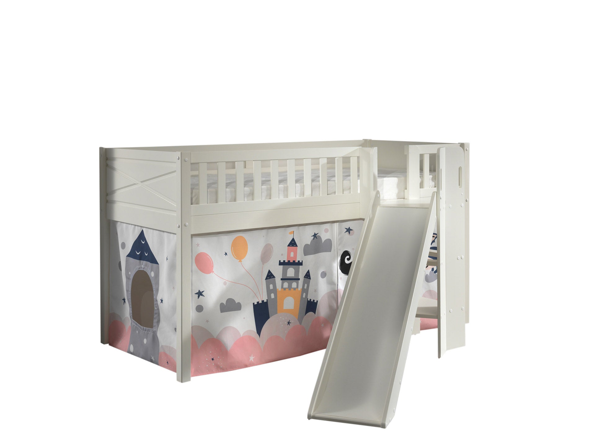 Vipack Scott Mid Sleeper Kids Bed with Slide - White
