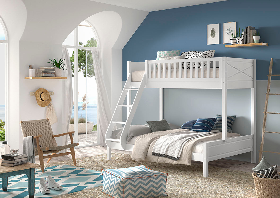 Vipack Scott Triple Sleeper Kids Bunk Bed - White