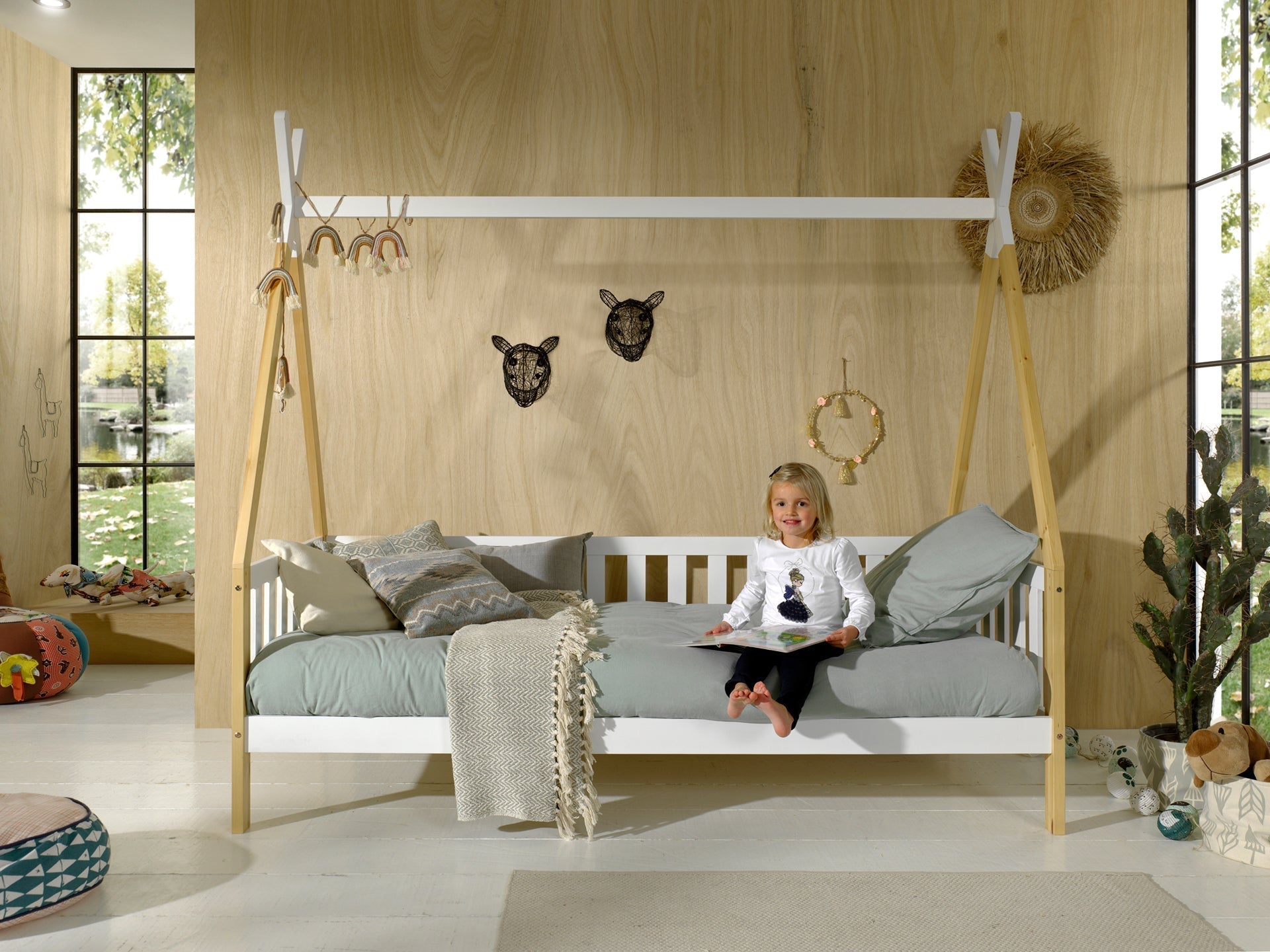 Vipack Tipi Open Side Kids Bed - White