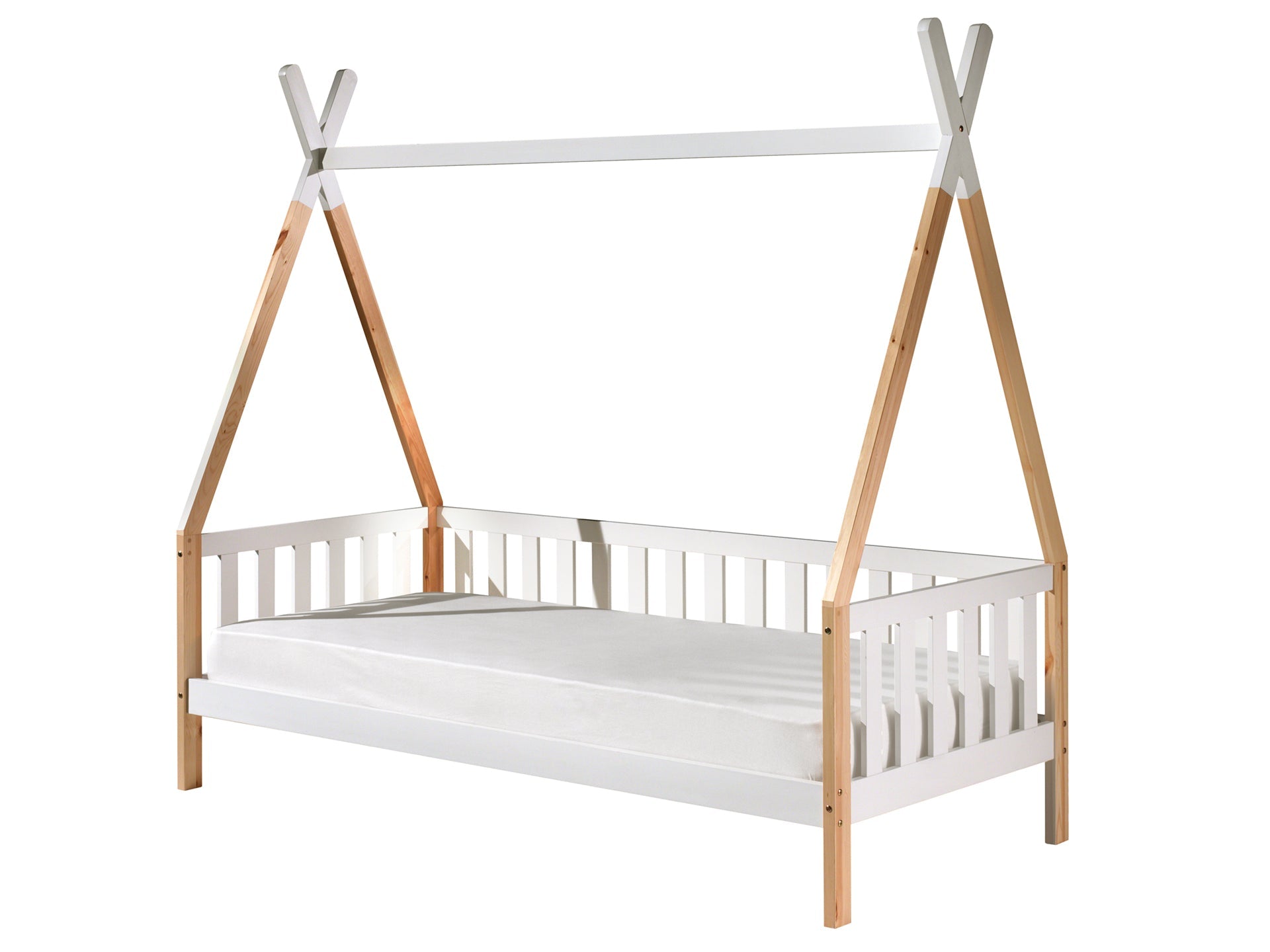 Vipack Tipi Open Side Kids Bed - White