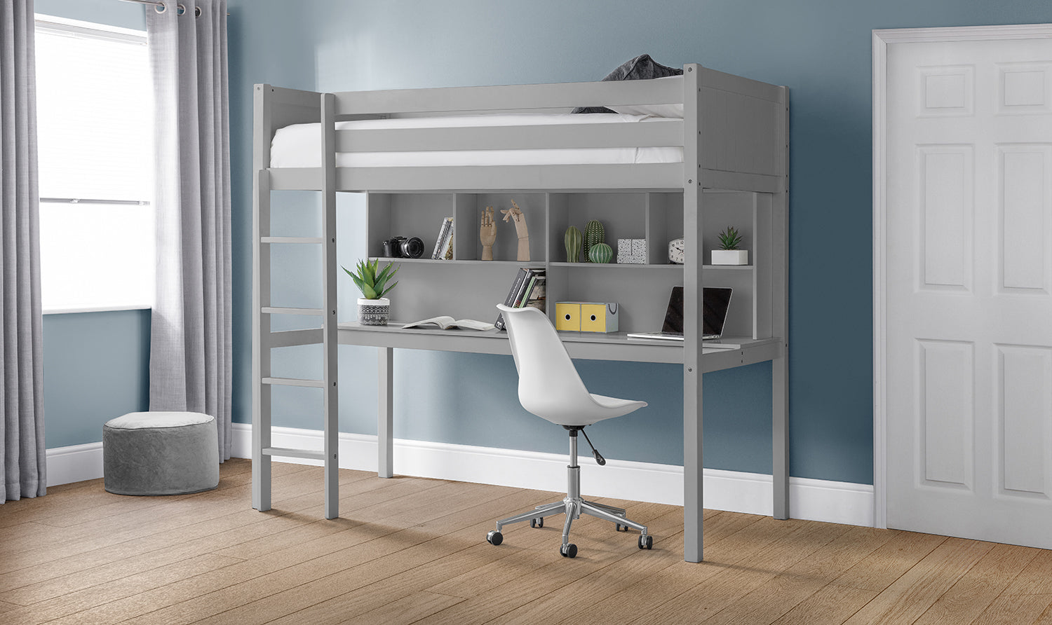 Julian Bowen Titan Highsleeper Bed - Light Grey