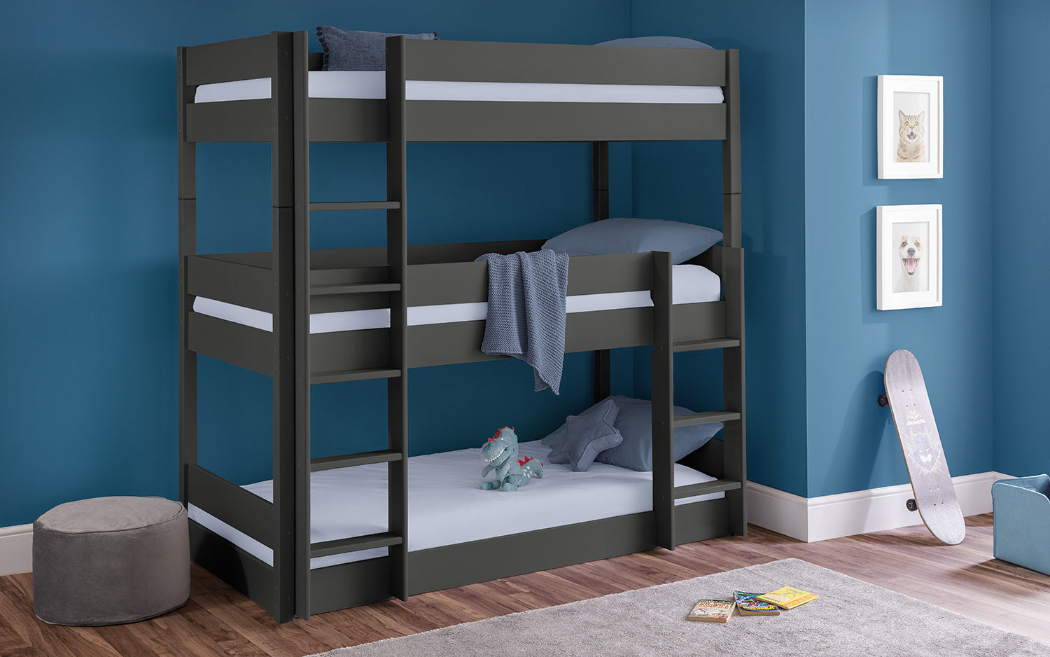 Julian Bowen Trio Bunk Bed - Grey