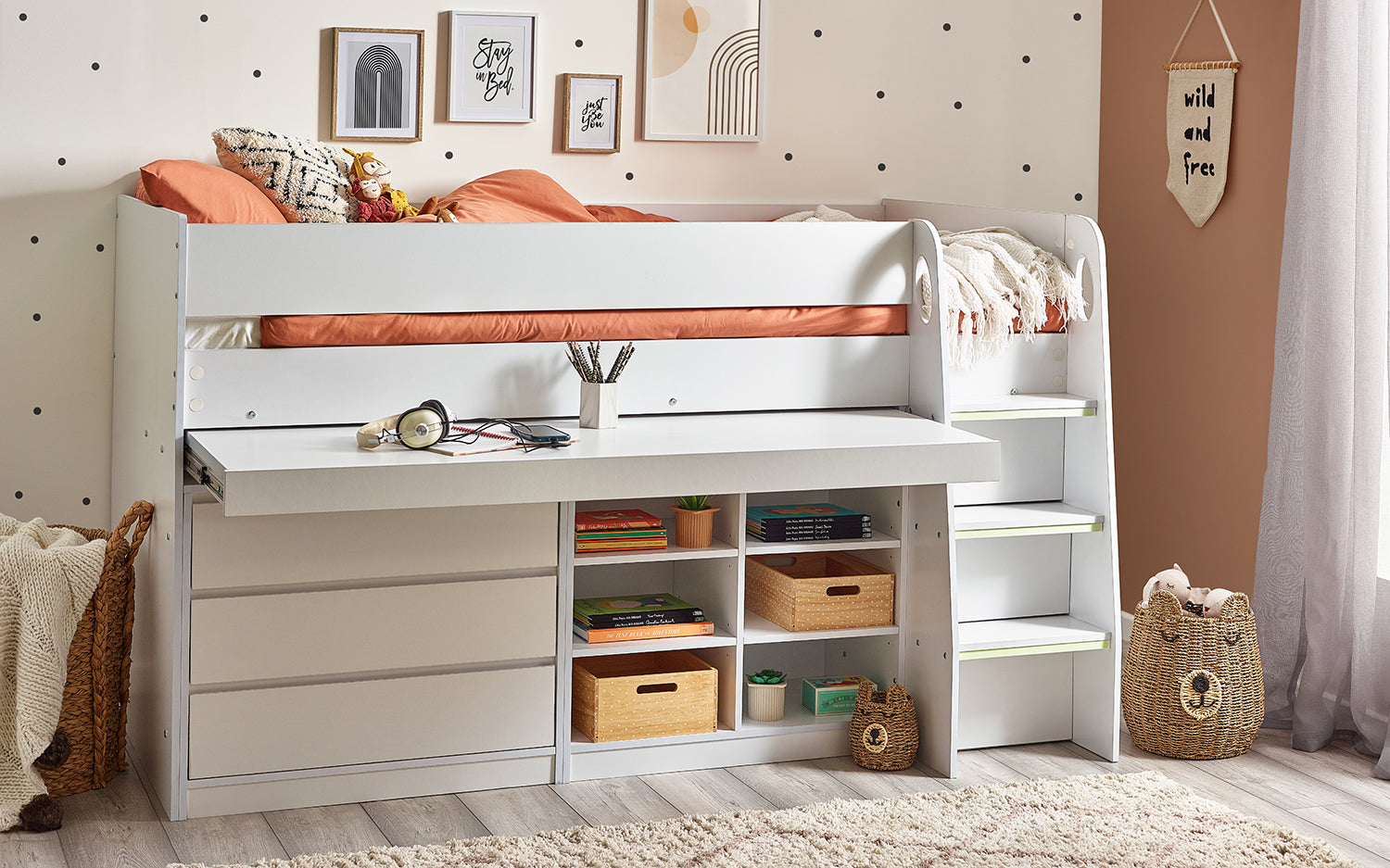 Julian Bowen Vespa Midsleeper Bed - White