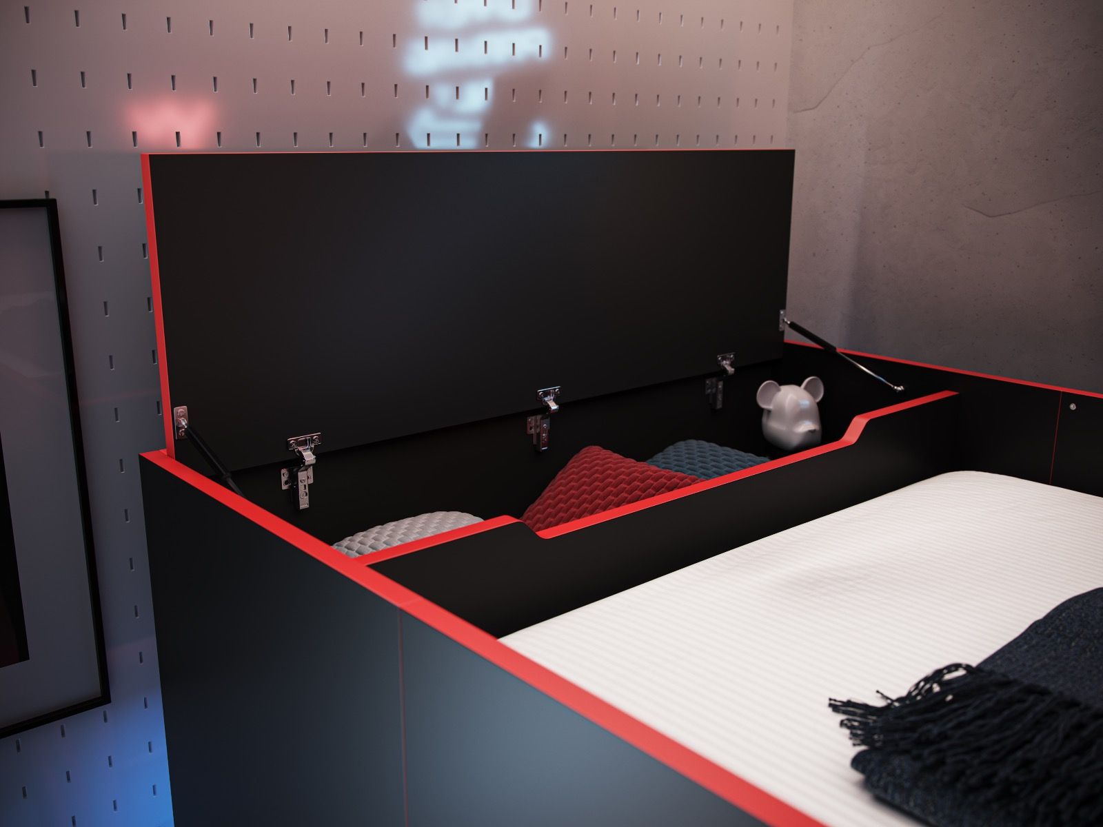 Recoil Shuttle LED Gaming High Sleeper Small Double - Black