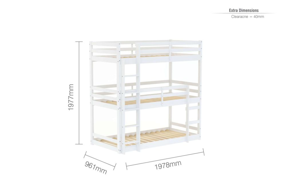 Birlea Tressa Triple Stack Bunk Bed in White