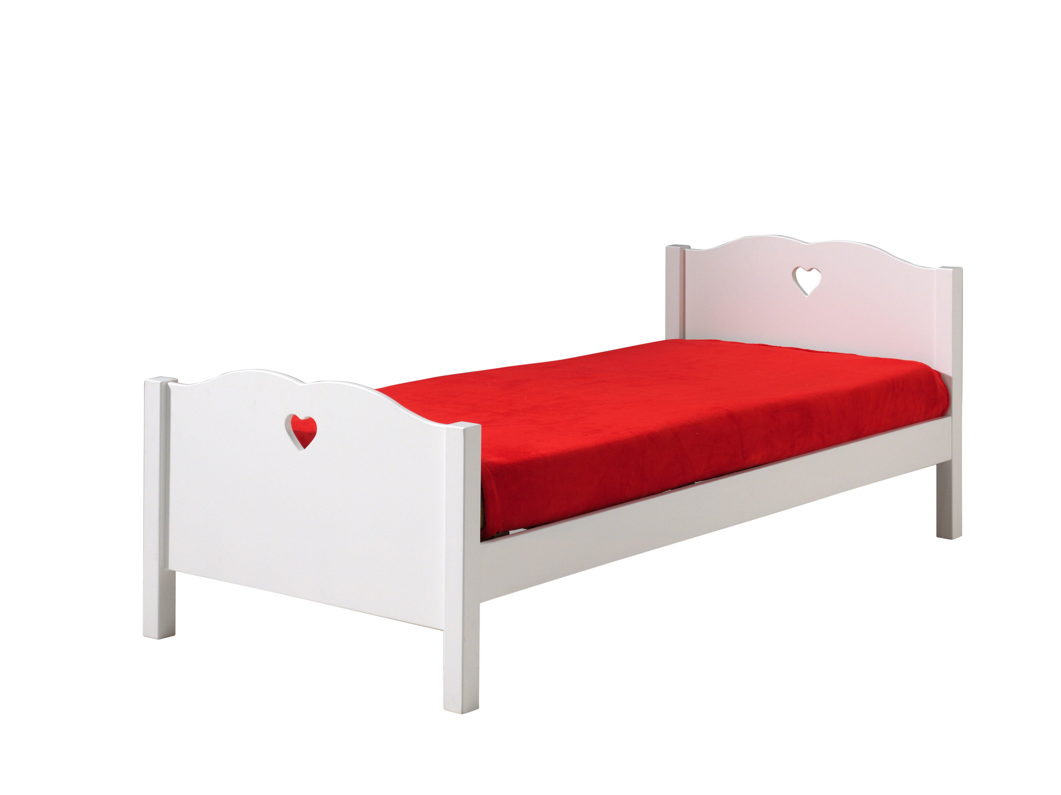 Vipack Amori Love Heart Kids Single Bed - White