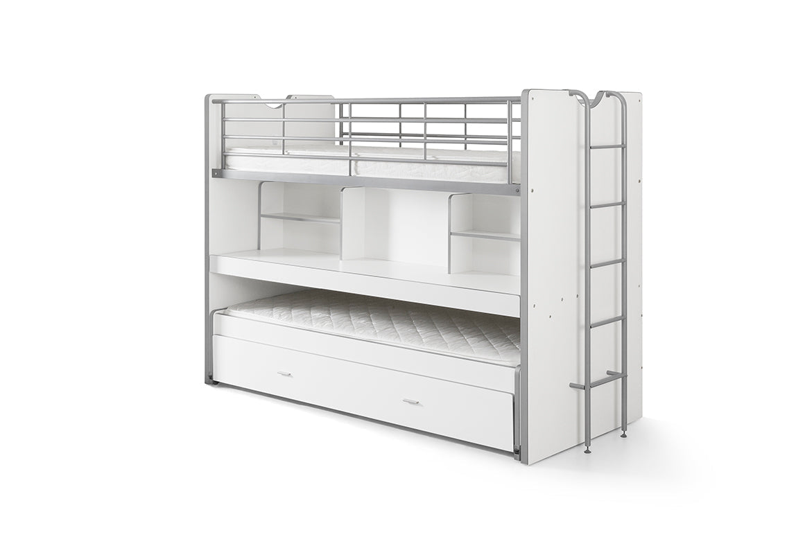 Vipack Bonny High Sleeper Kids Bed with Desk - White