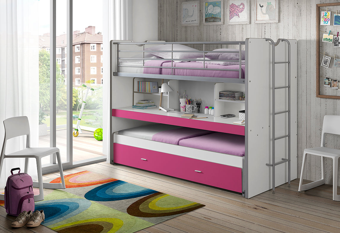Vipack Bonny High Sleeper Kids Bed - Fuchsia Pink