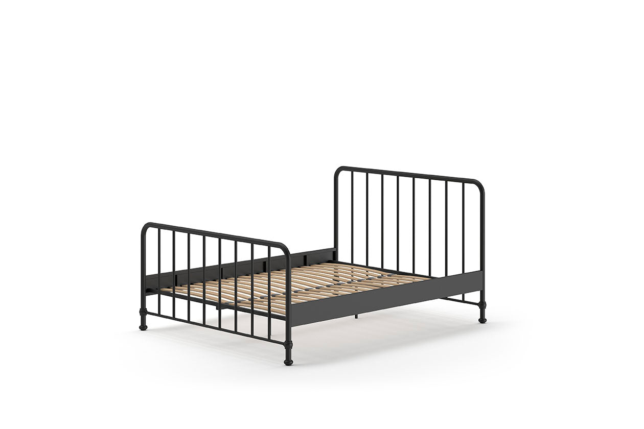 Vipack Bronxx Kids Metal Double Bed 160cm x 200cm - Black