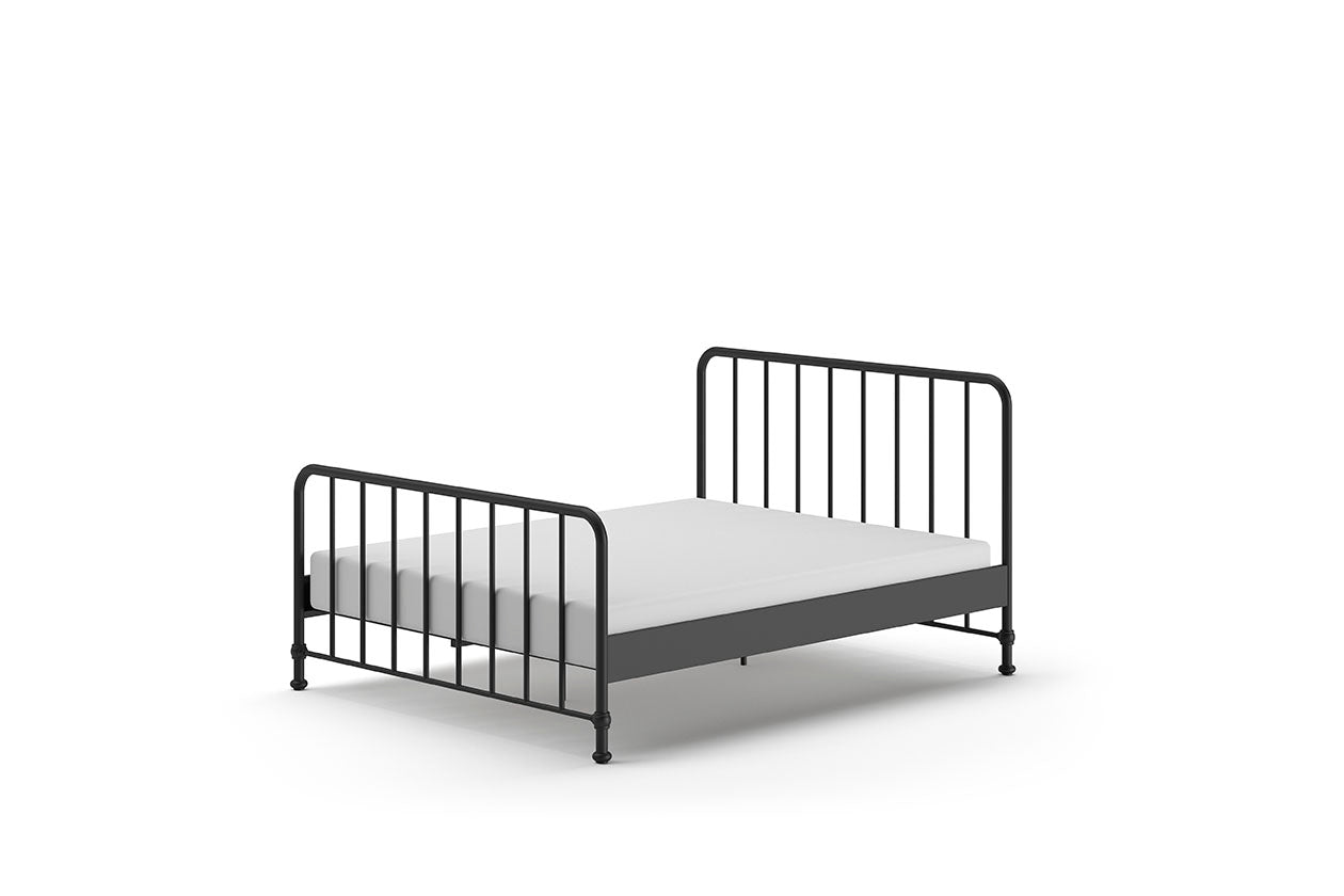 Vipack Bronxx Kids Metal Double Bed 160cm x 200cm - Black