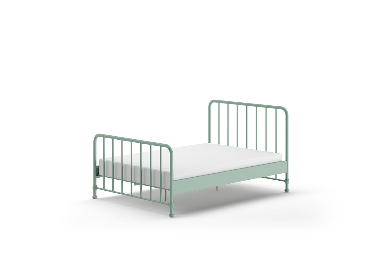 Vipack Bronxx Kids Metal Double Bed 140cm x 200cm - Olive Green