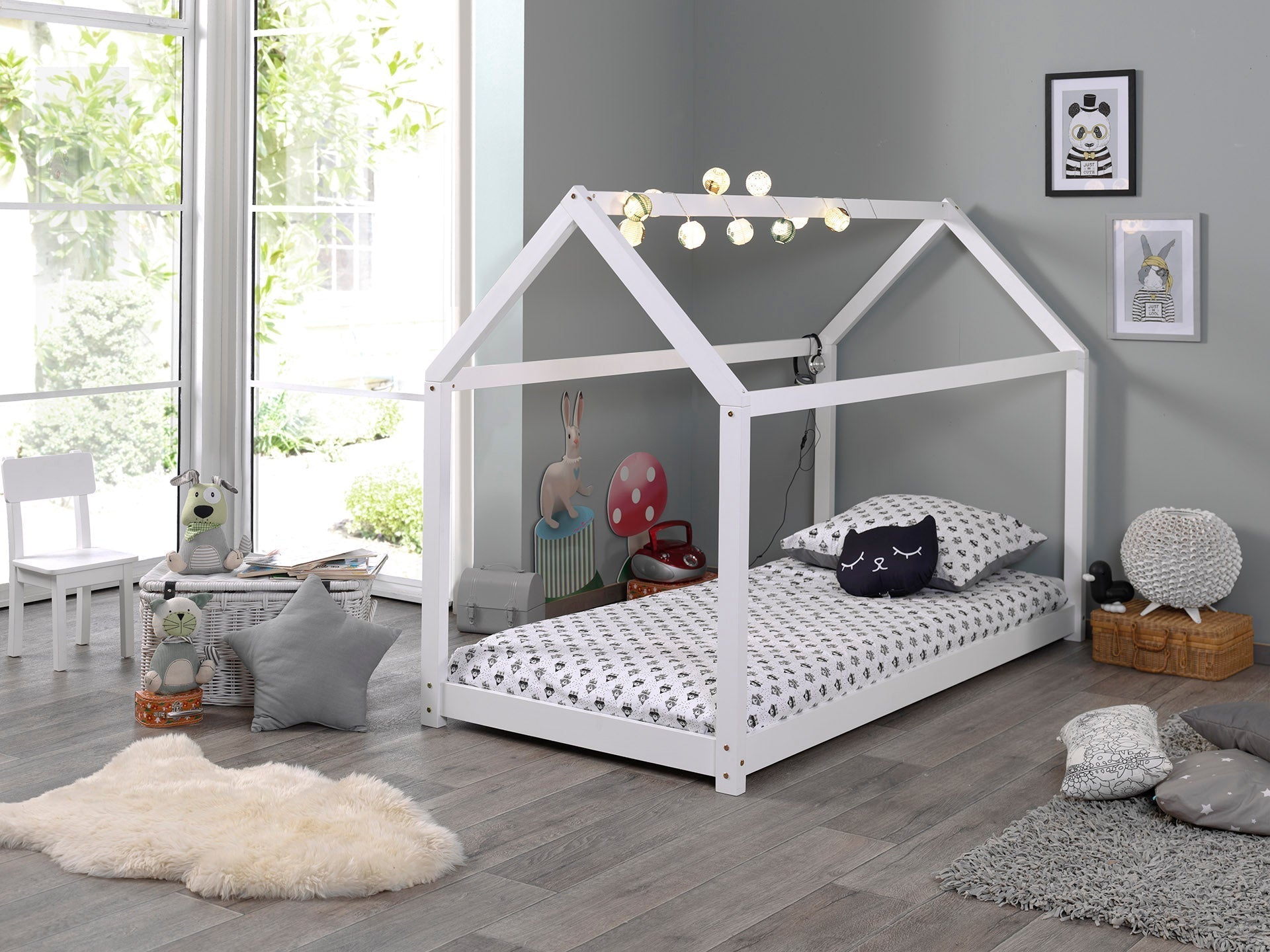 Vipack Cabane Kids House Bed - White