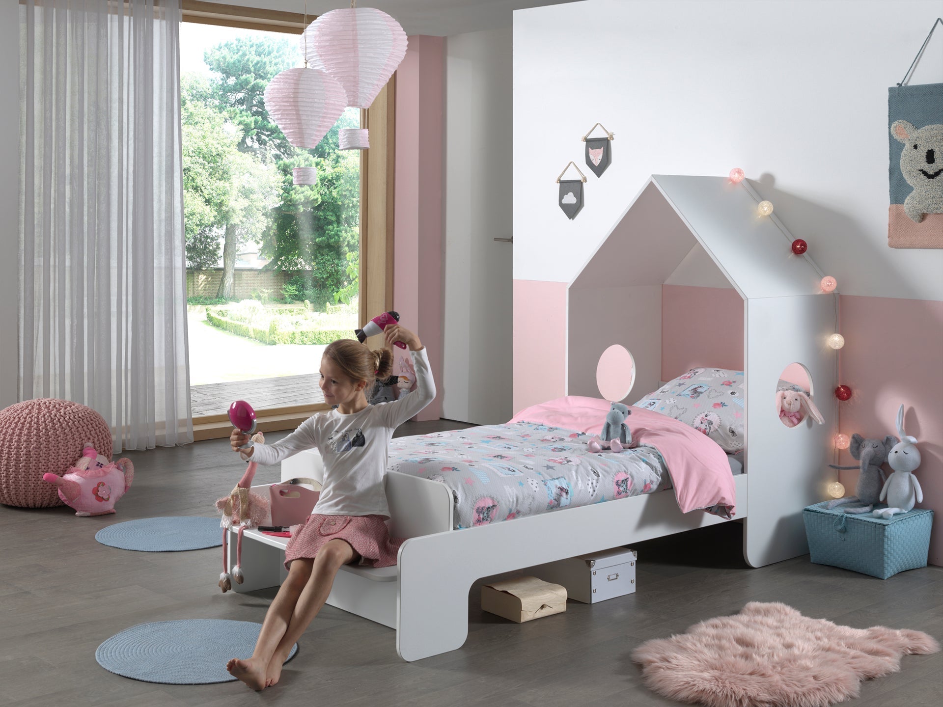 Vipack Casami Canopy Kids House Bed - White