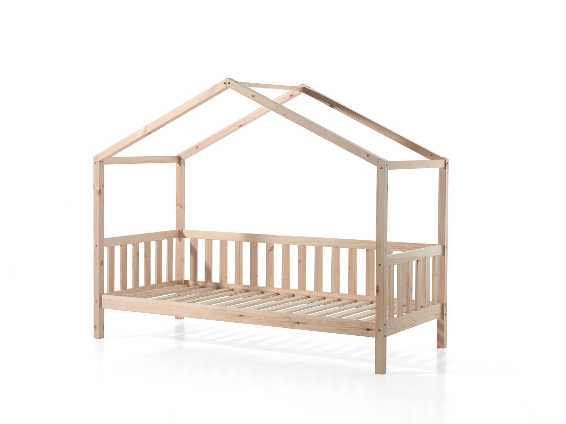 Vipack Dallas Kids House Slatted Day Bed - Natural Wood