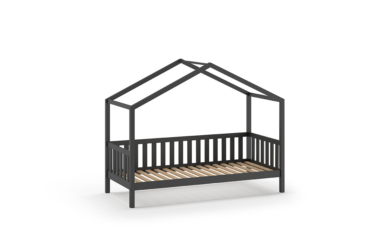 Vipack Dallas Kids House Slatted Day Bed - Anthracite Grey