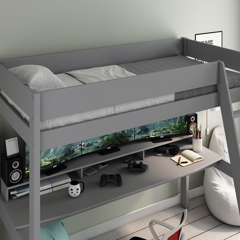 Estella Grey High Sleeper Gaming Bed