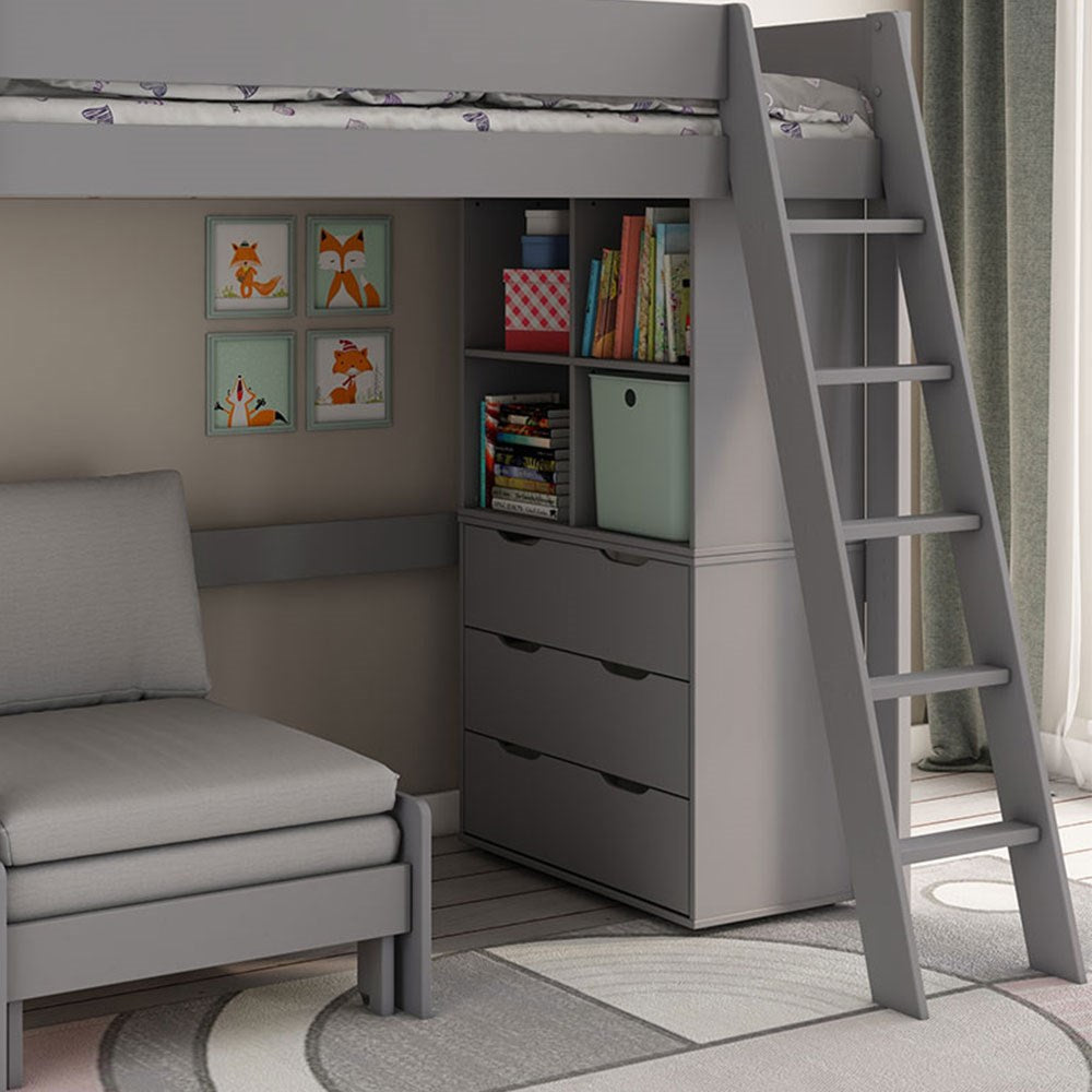 Estella High Sleeper with Chest, Cube and Sofa Bed