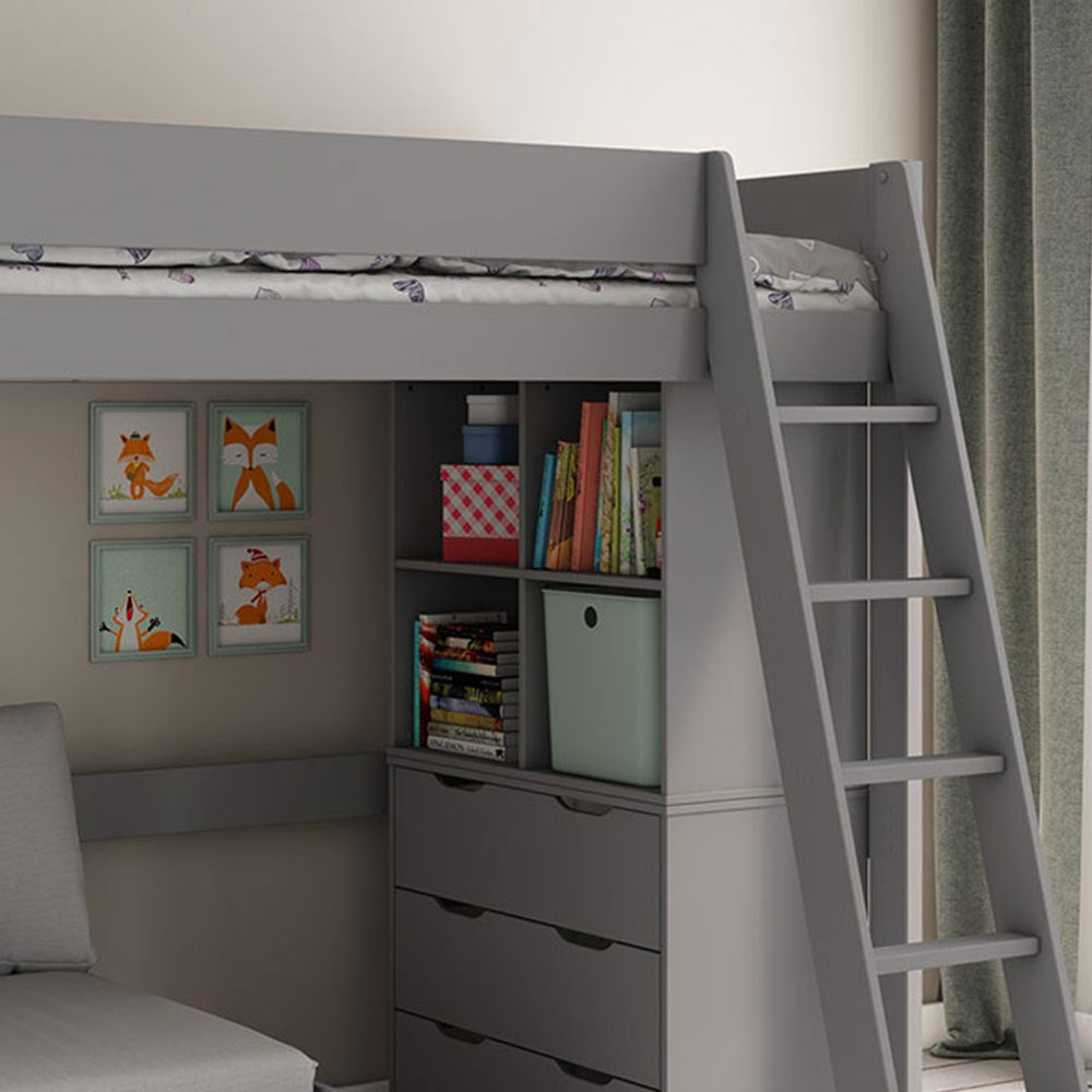 Estella High Sleeper with Chest, Cube and Sofa Bed