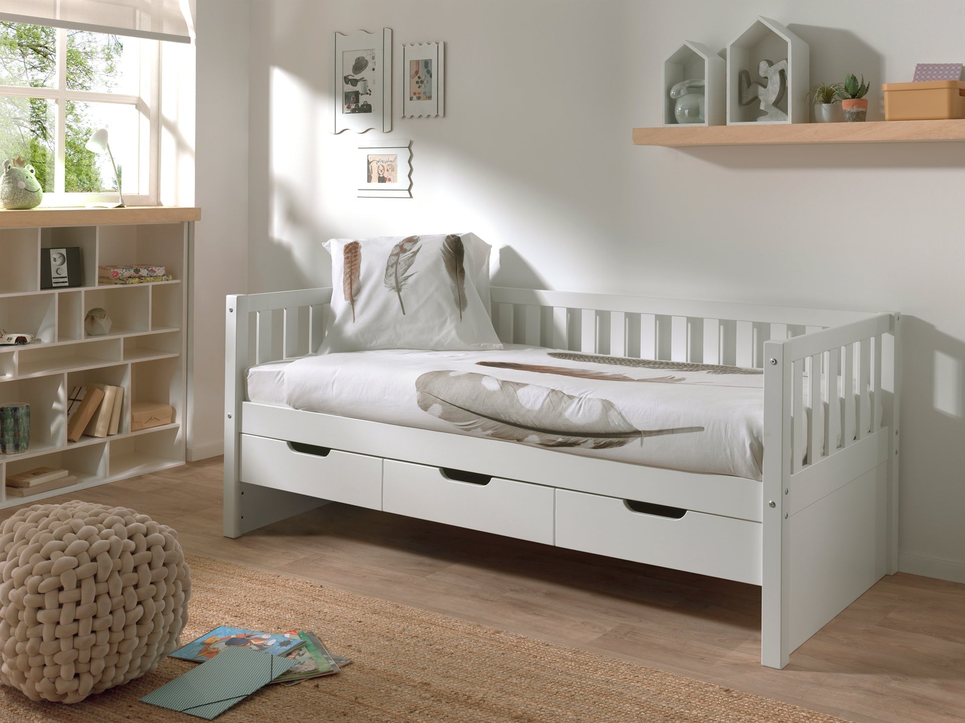 Vipack Fritz Kids Captain Bed with Drawers - White