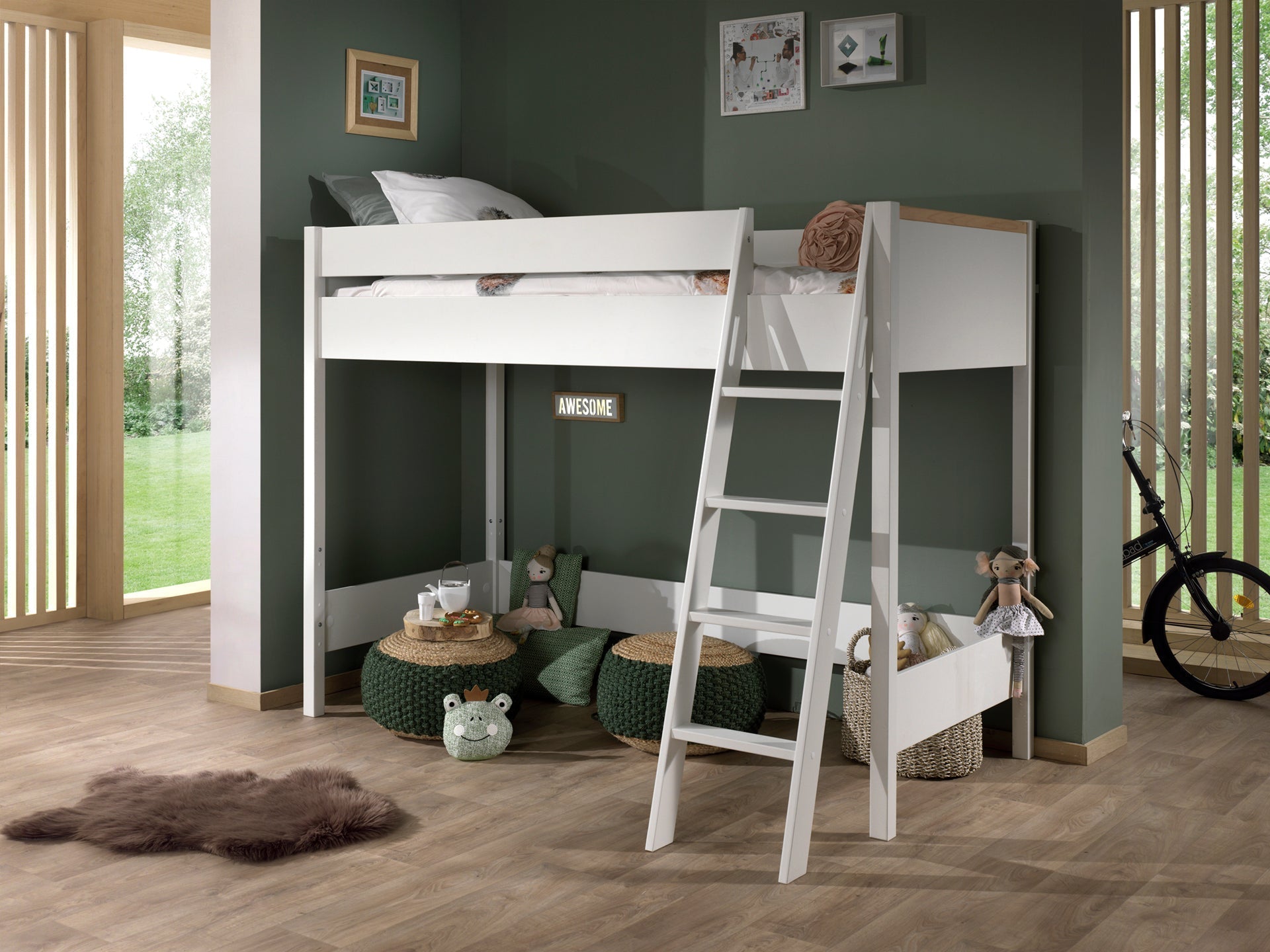 Vipack London Kids High Sleeper Bed - White