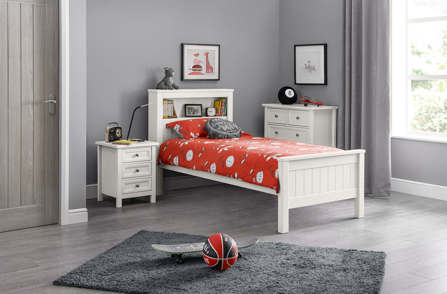 Julian Bowen Maine Bookcase Bed - White