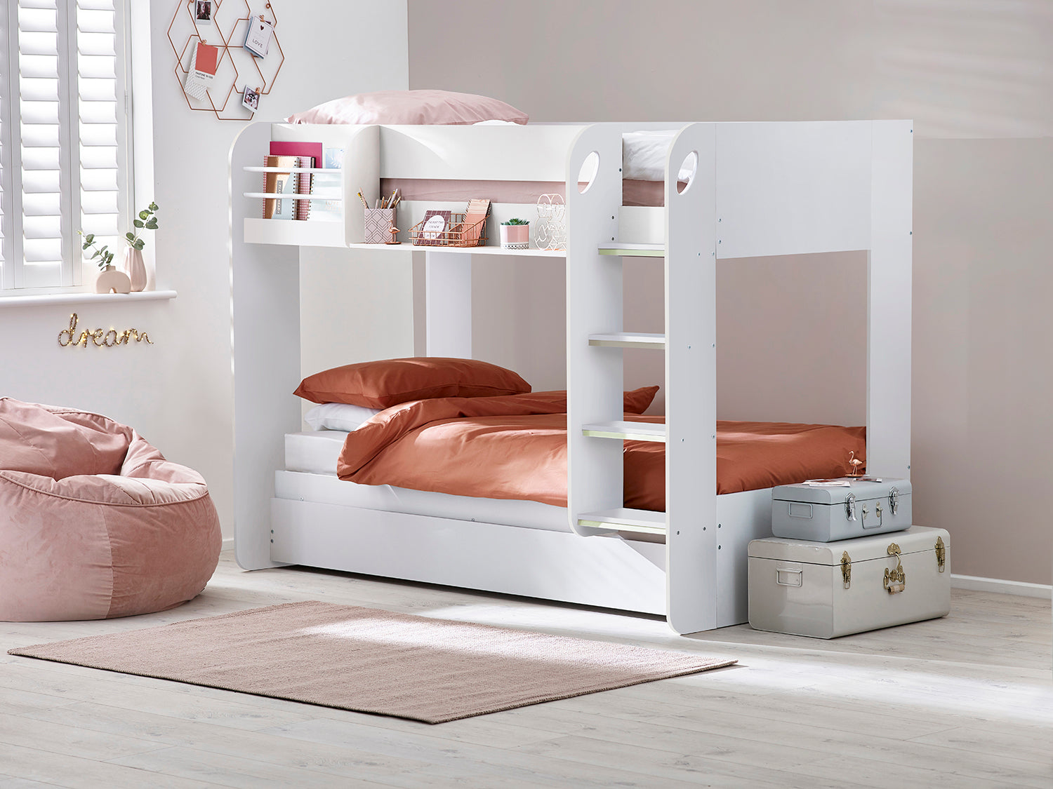 Julian Bowen Mars Bunk Bed & Underbed - White