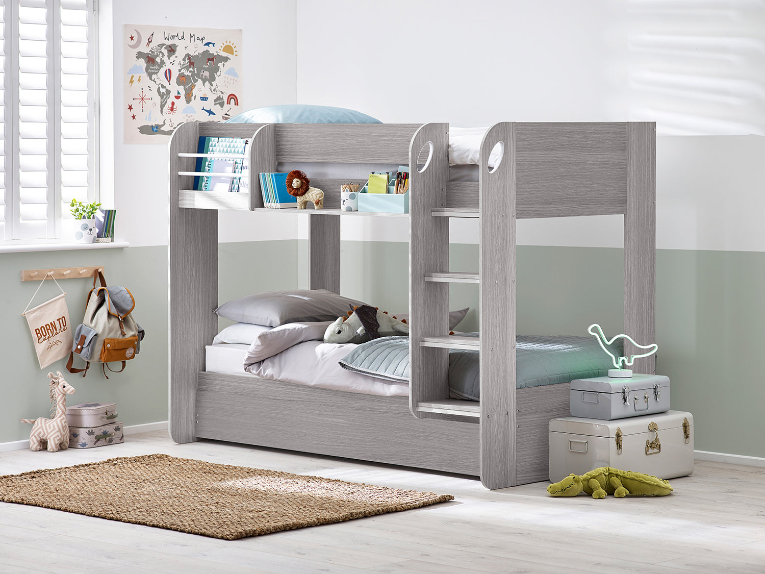 Julian Bowen Mars Bunk Bed & Underbed - Grey Oak